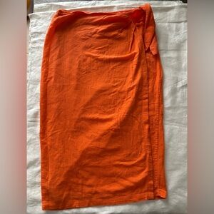 Architect Orange Cotton Wrap Skirt